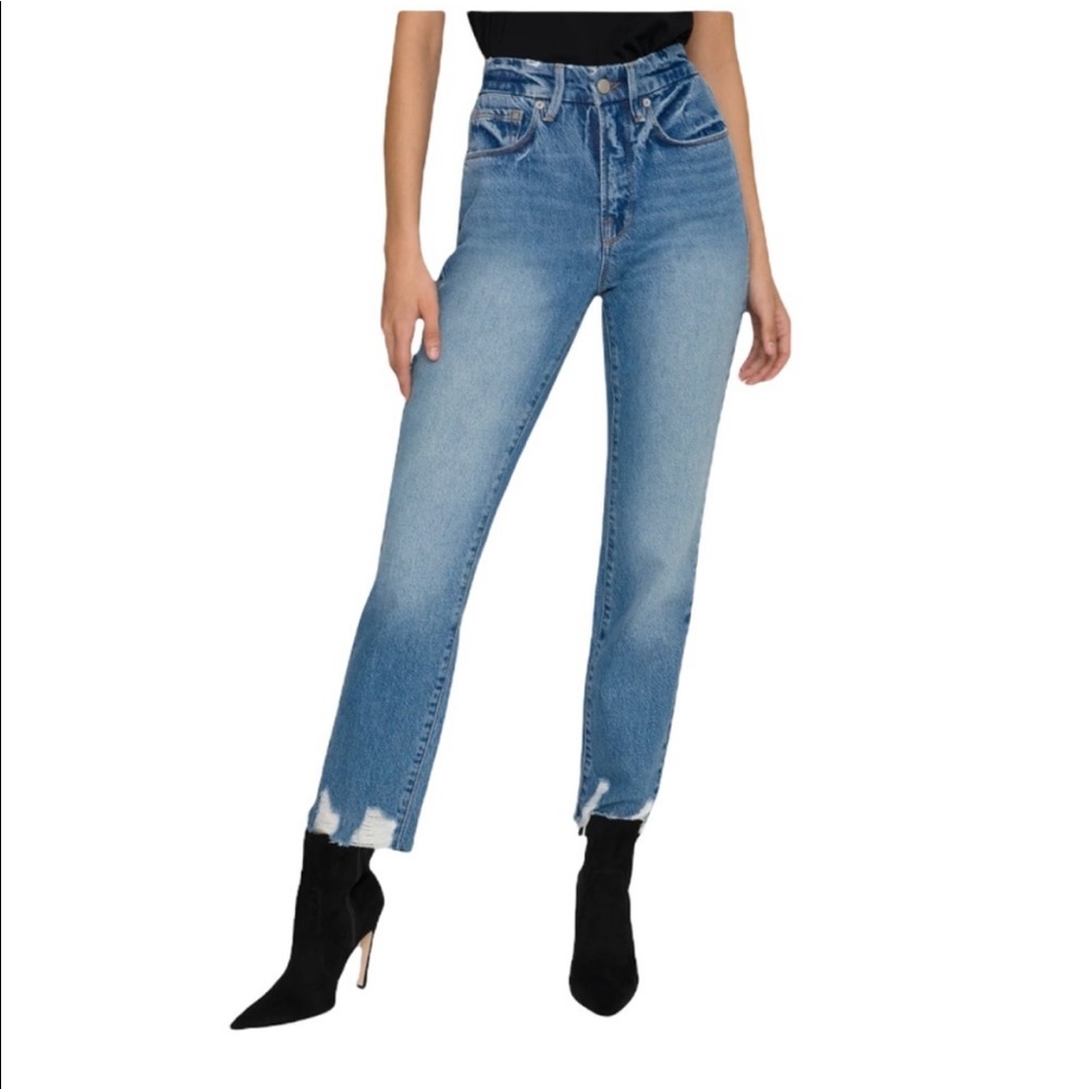 Good American Good Vintage Jagged Hem Jeans